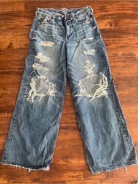 American Eagle high rise baggy wide leg jeans